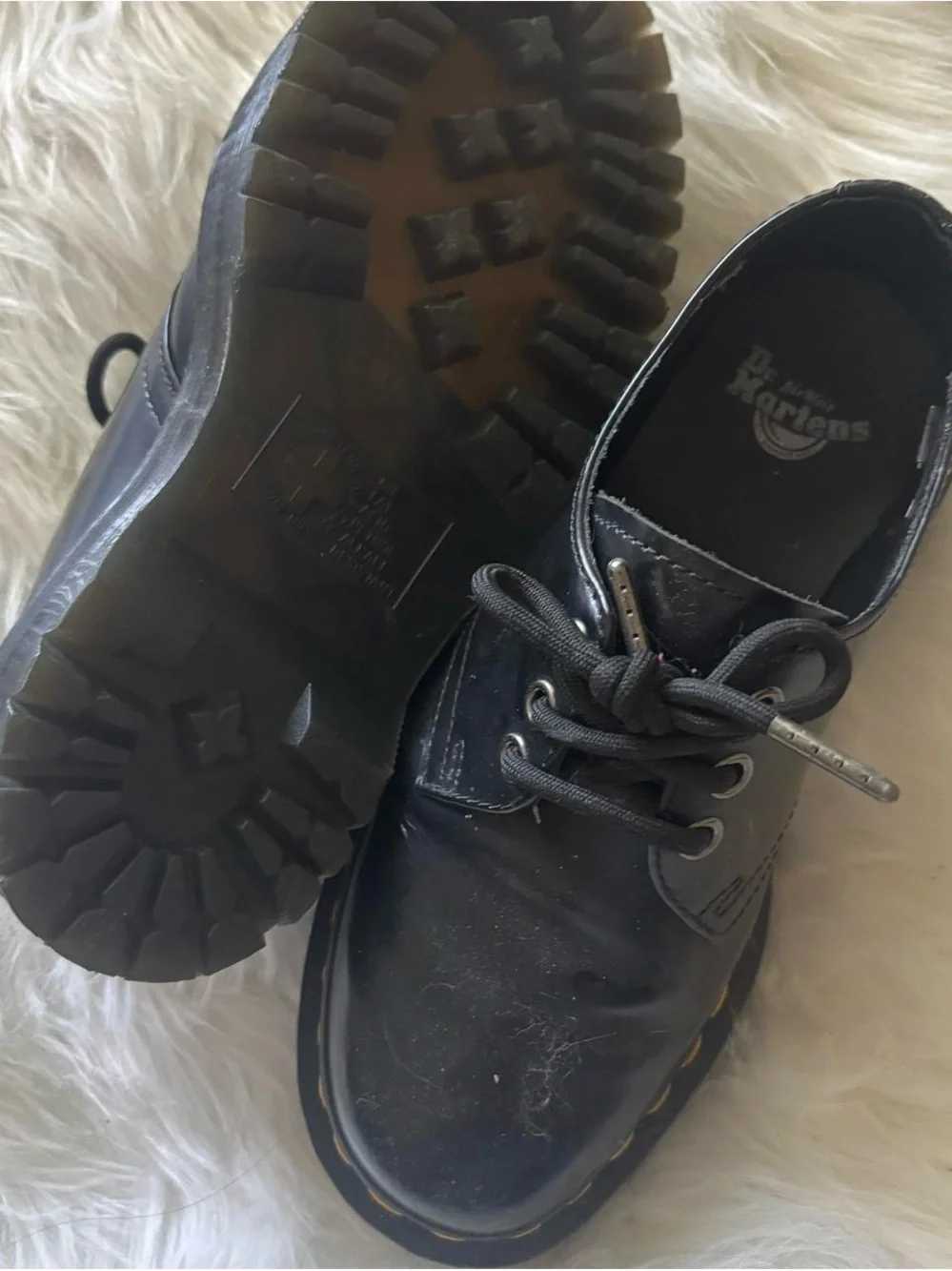 Dr. Martens Black Platform Shoes 1461